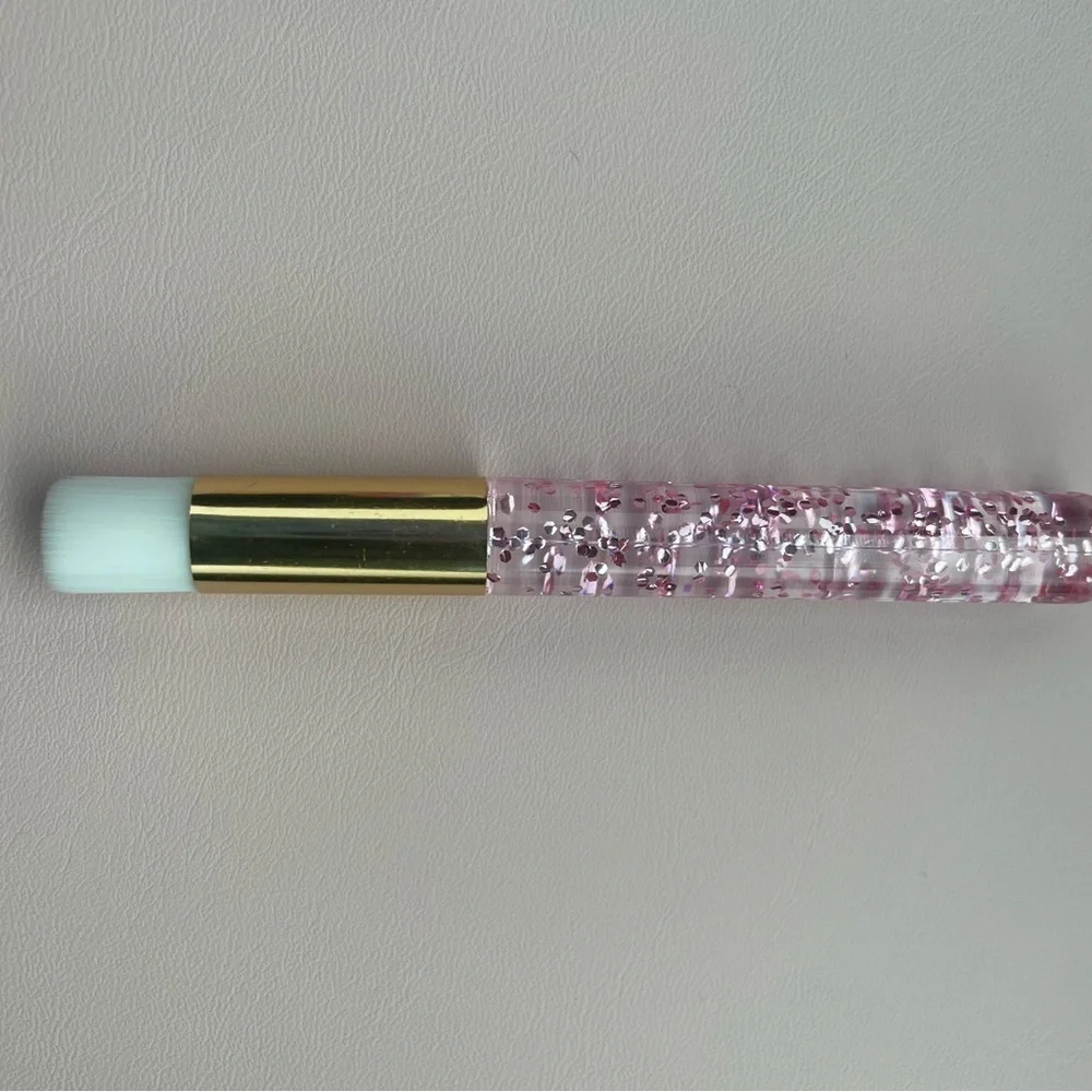 Eyelash Extension Aftercare Kit pink glitter gold keychain Lash Shampoo Brush